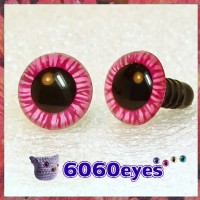 1 Pair  Hand Painted Red Tiger Eyes Cat Eyes Safety Eyes Plastic Eyes